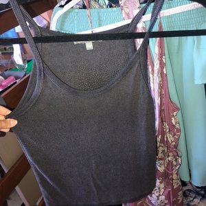 cropped dark gray tank